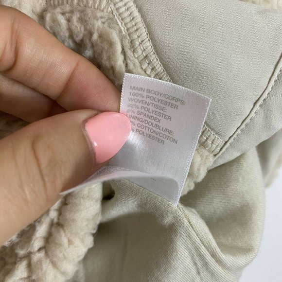 Zella Faux Shearling Pullover 1/2 Zip Fleece Beige - Picture 9 of 10